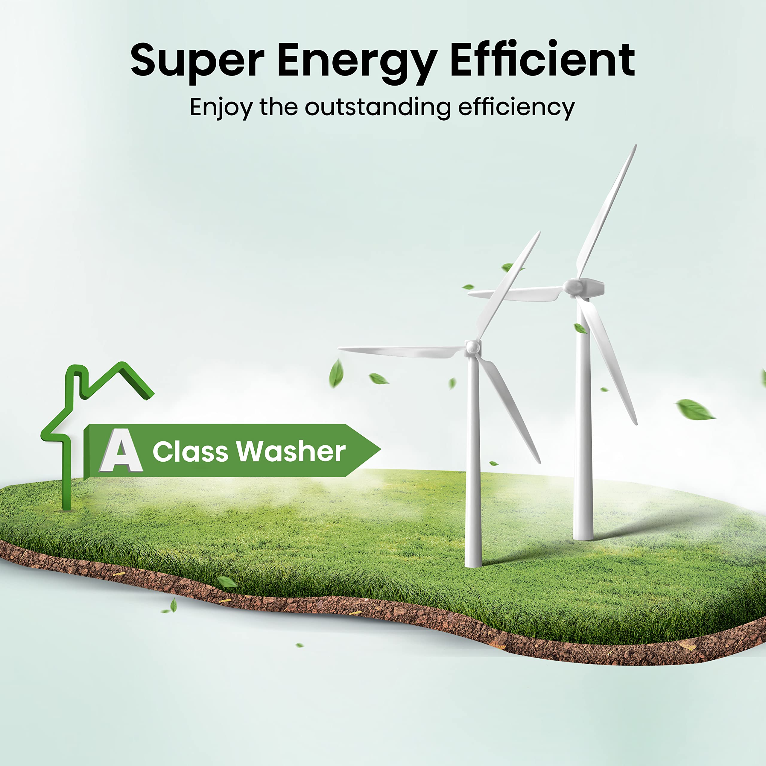 Freestanding Front Load Washing Machine – 10kg, 1400 RPM, Inverter Motor, Quick Wash, Steam Wash, White, Energy Class A