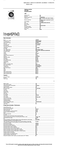 Freestanding Front Load Washing Machine – 6kg, Inverter Motor, 15 Programs, Quick & Steam Wash, 1200 RPM, White, Energy Class C