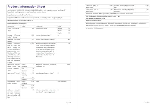 Freestanding Front Load Washing Machine – 9kg, 1400 RPM, 60 Programs, WiFi Connected, Inverter Motor, White/Black Door, Energy Class A