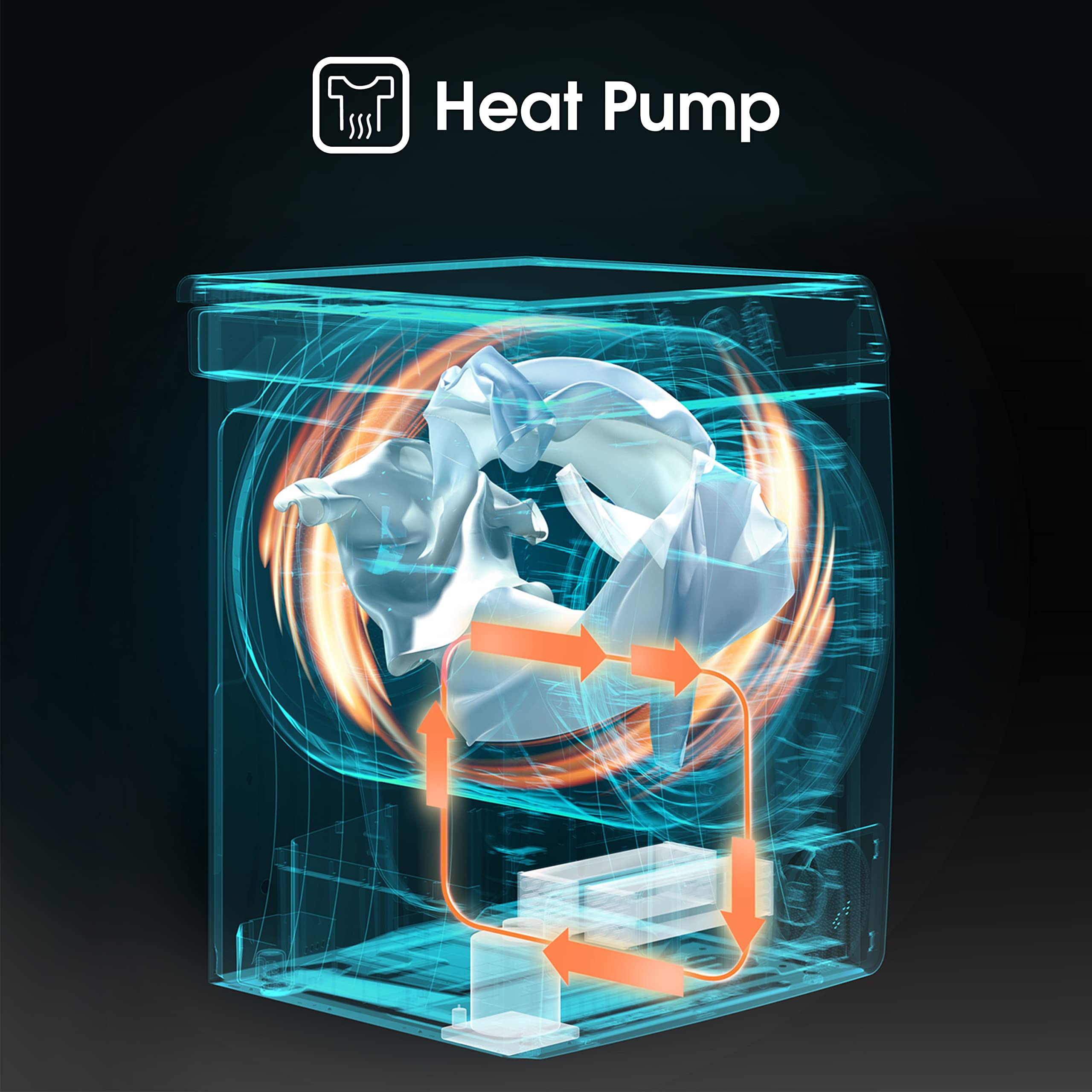 Freestanding Heat Pump Tumble Dryer – 9kg, Front Load, 15 Programs, Auto-Dry, Steam Refresh, Allergy Care, White (60cm)