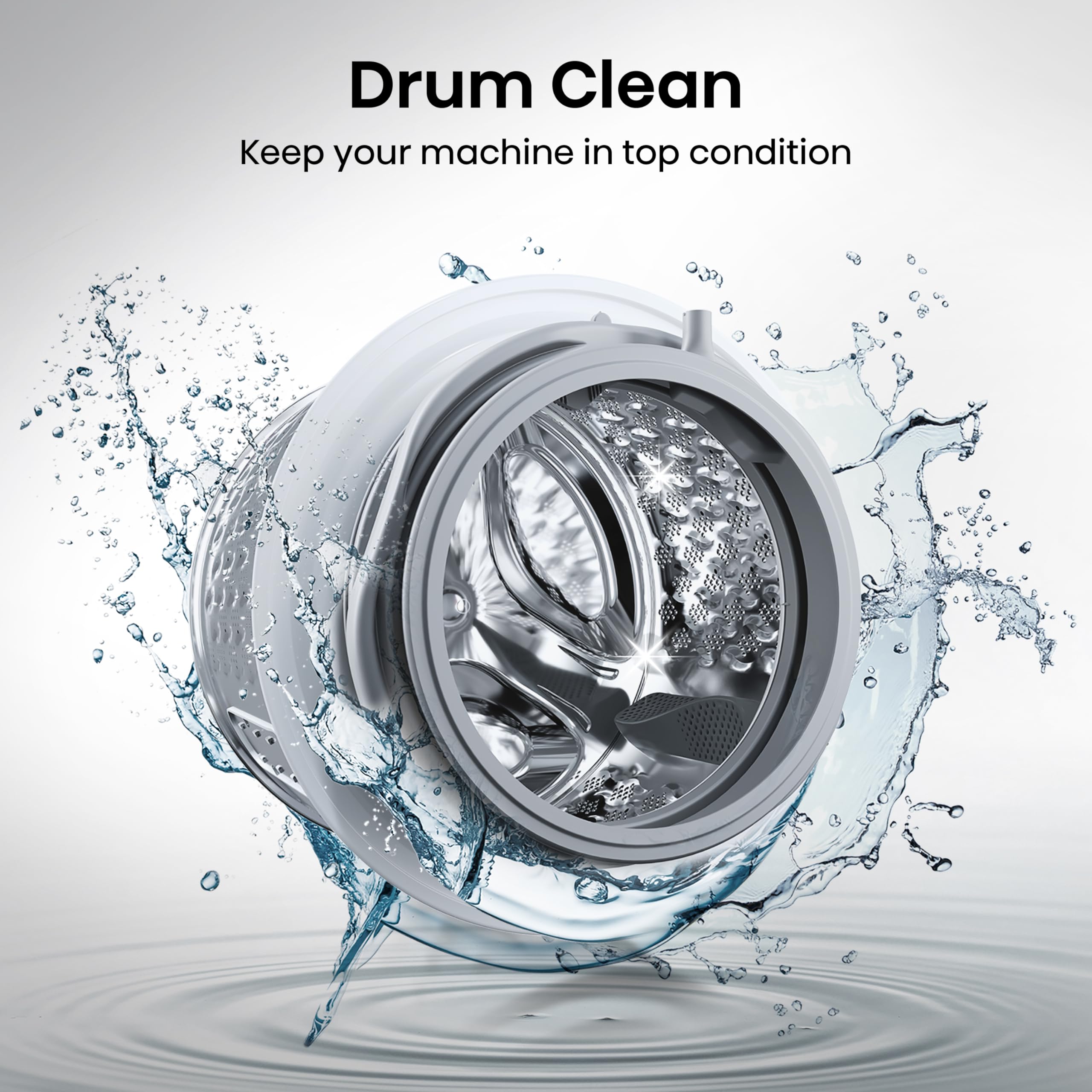 Freestanding Front Load Washing Machine – 10kg, 1400 RPM, Inverter Motor, Quick Wash, Steam Wash, White, Energy Class A