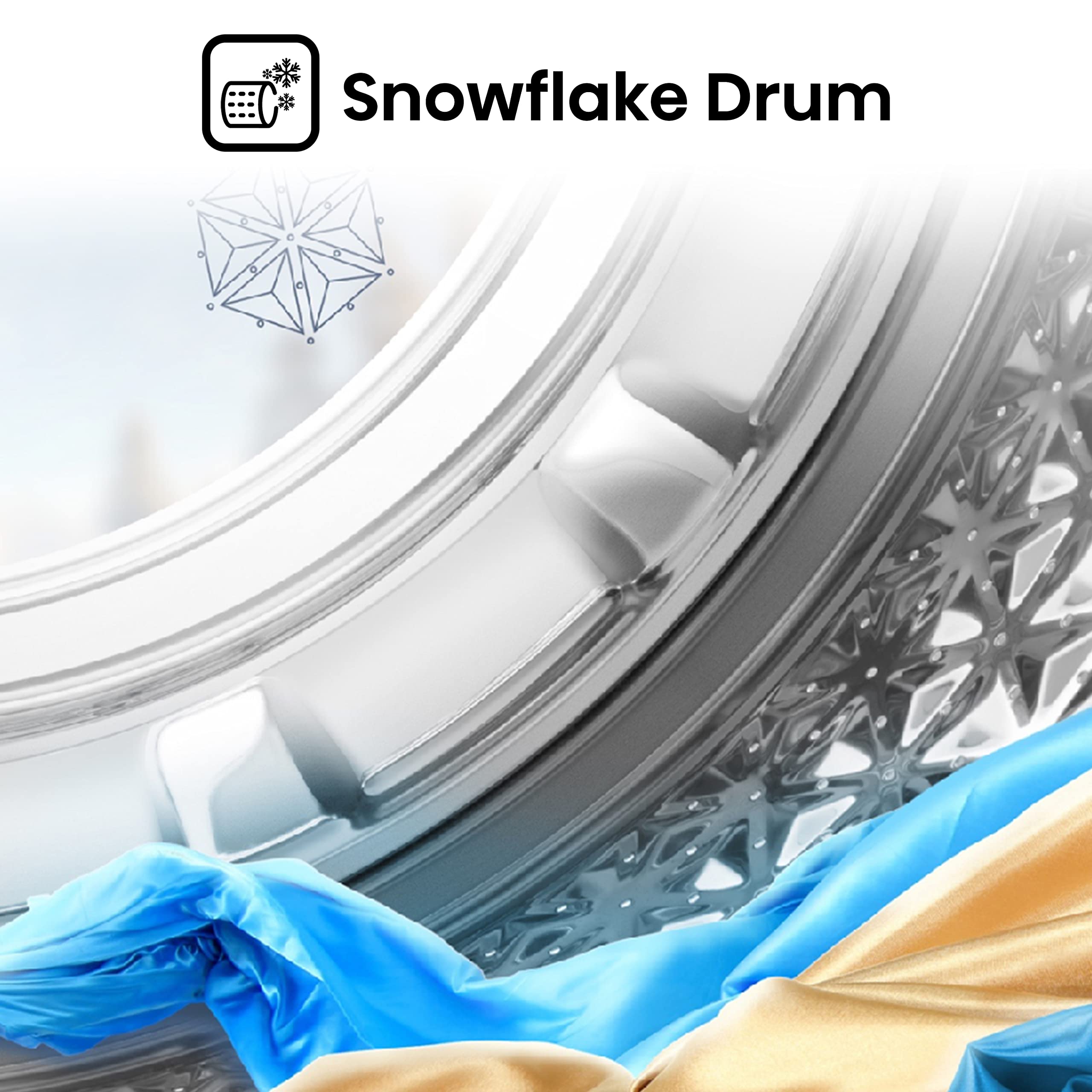 Freestanding Front Load Washing Machine – 6kg, Inverter Motor, 15 Programs, Quick & Steam Wash, 1200 RPM, White, Energy Class C