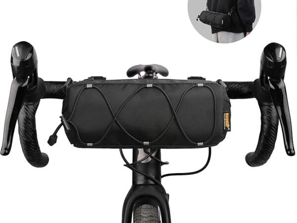 Waterproof Bike Handlebar Bag with Adjustable Shoulder Strap - Universal Front Storage for Road and Mountain Bicycles
