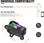 Waterproof Bicycle Handlebar Bag with Sensitive Touch Screen Phone Holder - Universal Top Tube Frame Pouch for Mobile Devices up to 6.8 Inches - Image 3