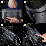 Waterproof Bicycle Handlebar Bag with Sensitive Touch Screen Phone Holder - Universal Top Tube Frame Pouch for Mobile Devices up to 6.8 Inches - Image 7