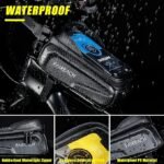 Waterproof Bicycle Handlebar Bag with Sensitive Touch Screen Phone Holder - Universal Top Tube Frame Pouch for Mobile Devices up to 6.8 Inches - Image 6