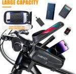 Waterproof Bicycle Handlebar Bag with Sensitive Touch Screen Phone Holder - Universal Top Tube Frame Pouch for Mobile Devices up to 6.8 Inches - Image 5